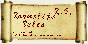 Kornelije Veles vizit kartica